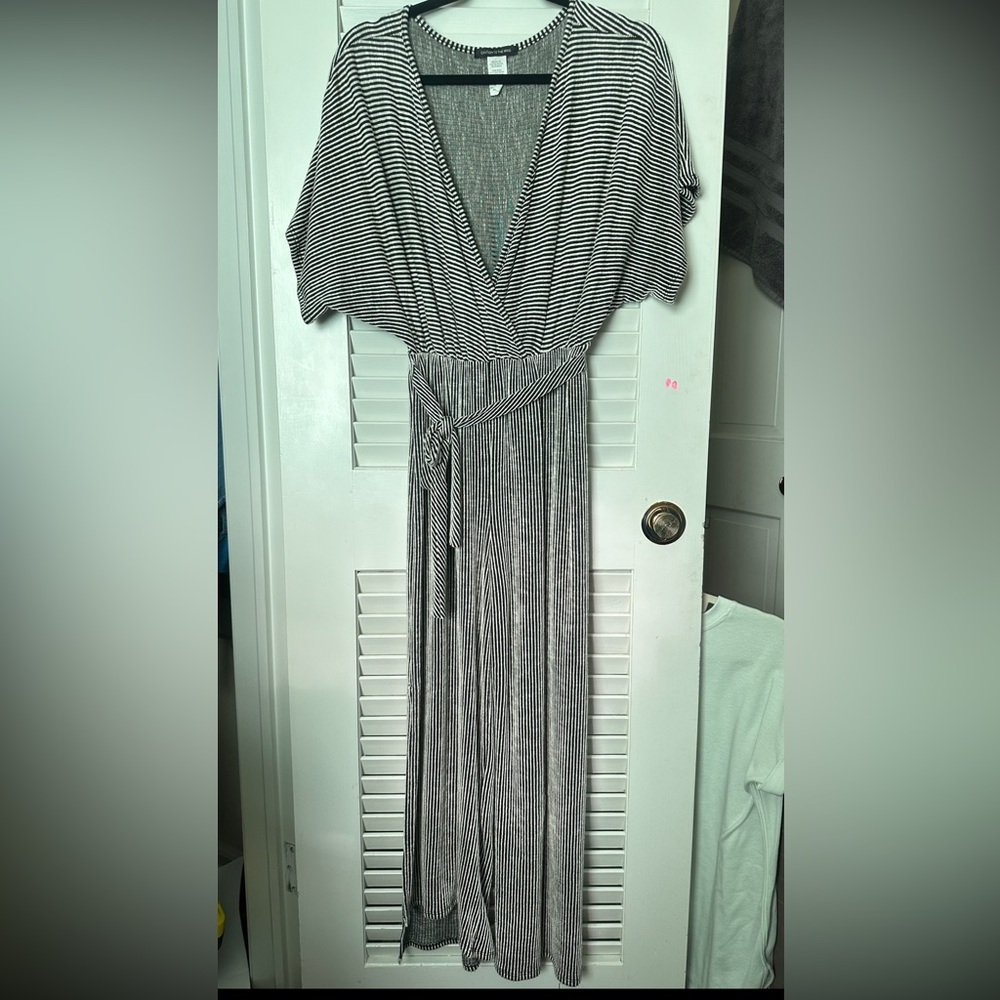 Striped Black and White Jumpsuit
